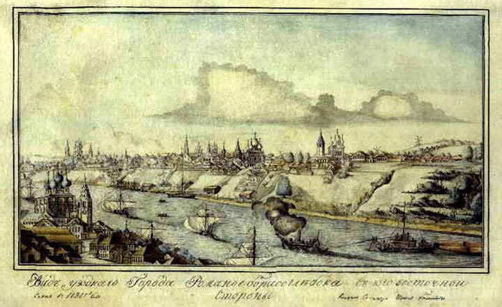 И.Белоногов. Вид уездного города Романо-Борисоглебска. 1822