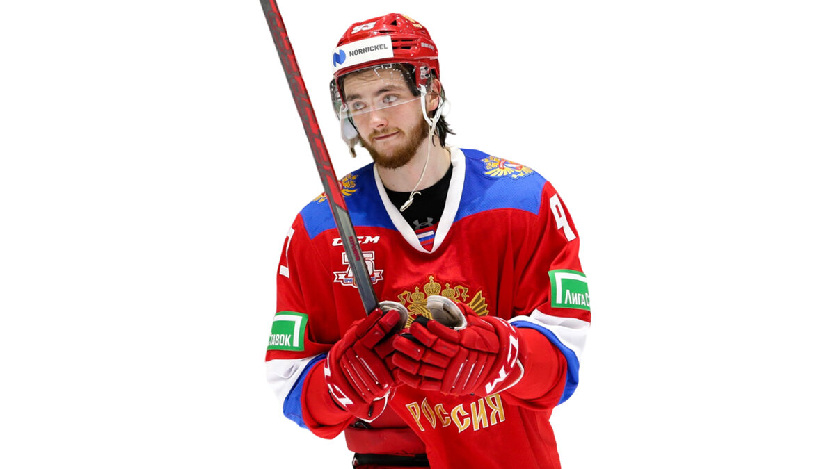 Российский хоккеист с длинными волосами