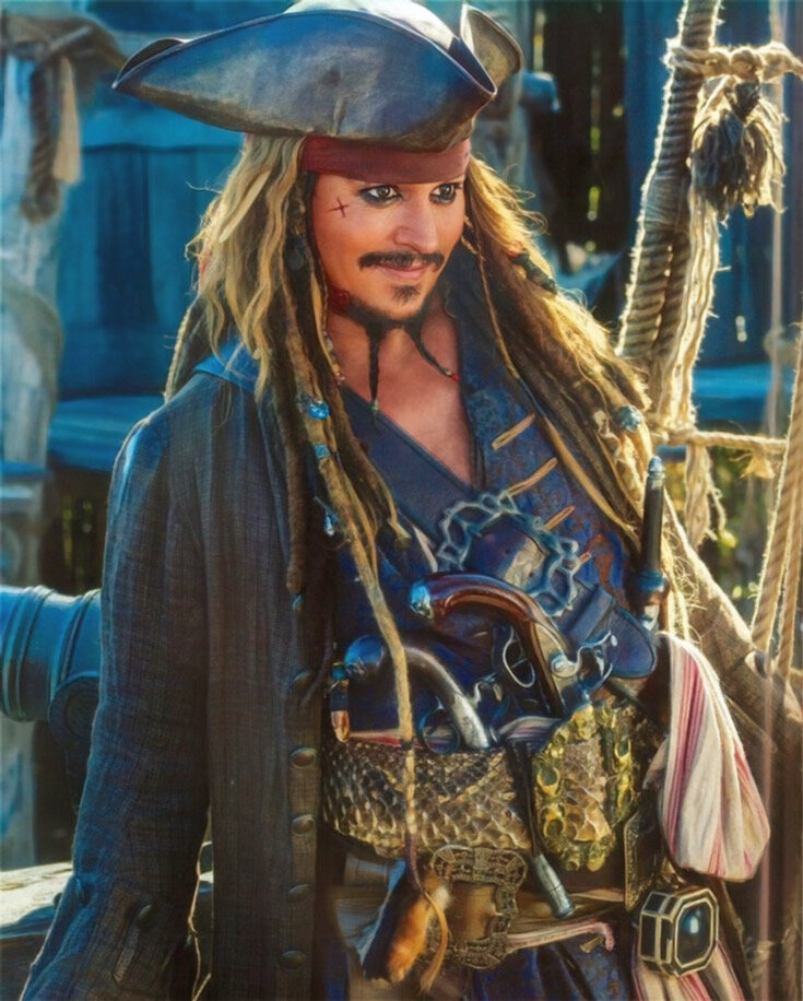 «Немного сумасшедший» Джек Воробей | кадр из фильма «Пираты Карибского моря»