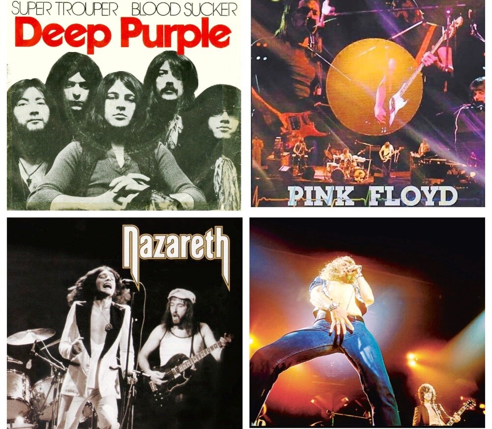 Deep purple, Pink Floyd, Nazareth, Led Zeppelin