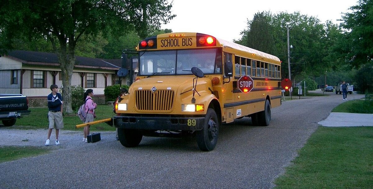 Желтые автобусы дети. Желтый школьный автобус США. Американский школьный автобус Harvester. Школьный автобус США 1980. Ford b700 School Bus мост.
