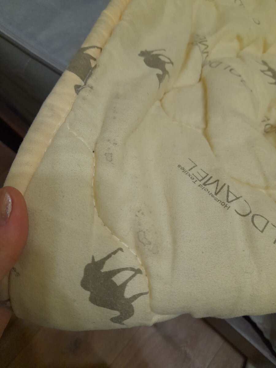 Вот такое одеяло с пятнами нам предоставили.