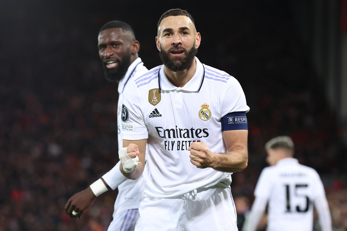     Футболисты «Реала» Карим Бензема и Антонио Рюдигер / Gettyimages.ru / Alex Livesey - UEFA / Contributor