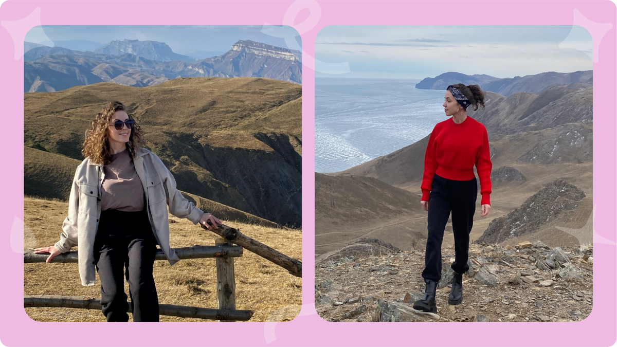 Екатерина и её чудесные кудри в тёплое время года в Дагестане и на Байкале