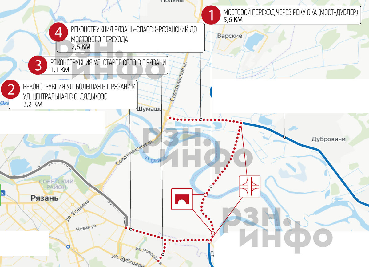 План моста дублера через оку в рязани