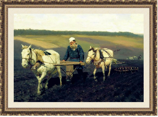 Л. Н. Толстой на пашне, 1887, Третьяковская галерея
