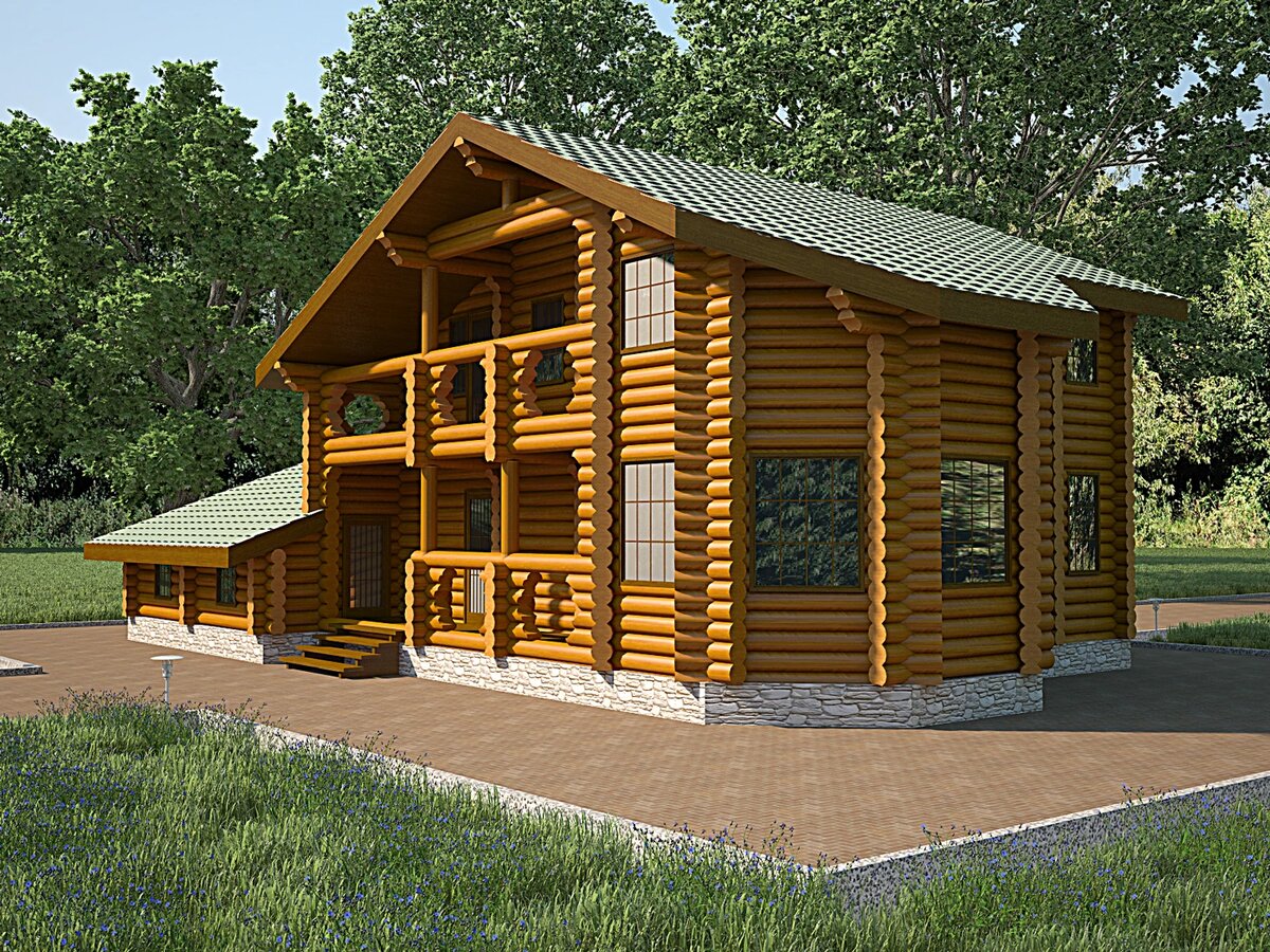 Двухэтажный дом площадью 280 кв. м. объемом 133 куб. м.