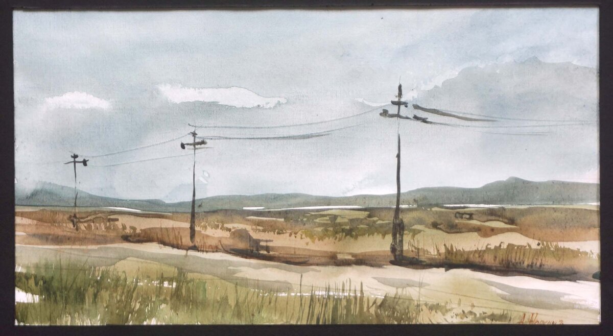 Норкин Алексей "В дороге" 21х38 бумаг акврель 2020 г -5 000