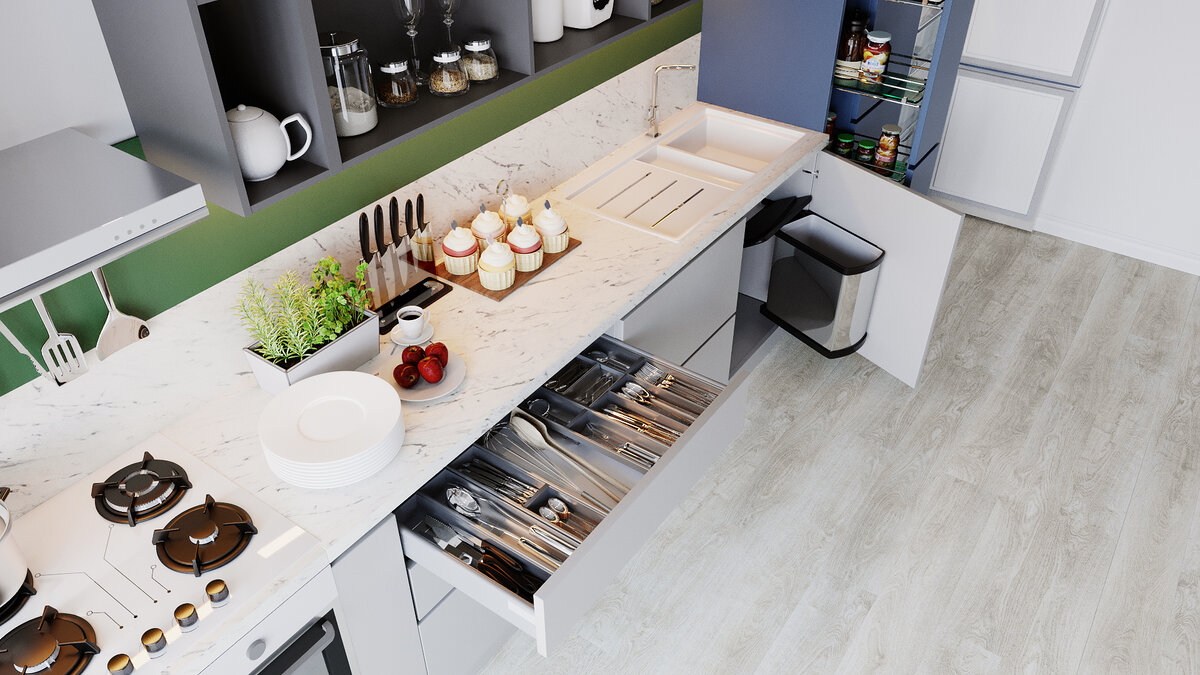 Функциональная фурнитура для организации пространства на кухне