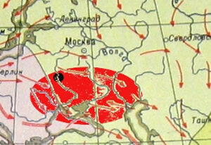 Зона поражения от взрыва АЭС планируемая диверсантами. 