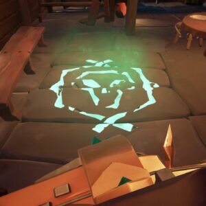 После того как получите легендарную мелодию, вам необходимо, в таверне, подойти к сломанной лестнице которая ведет на 2-ой этаж, достать любой музыкальный инструмент и начать играть (без выбора какой-либо песни). Откроется пещера, в конце которой нас будет ждать телепорт. Он отправит нас прямиком пристанище Легендарного пирата. Он же и является представителем фракции “Сокровища Афины”.