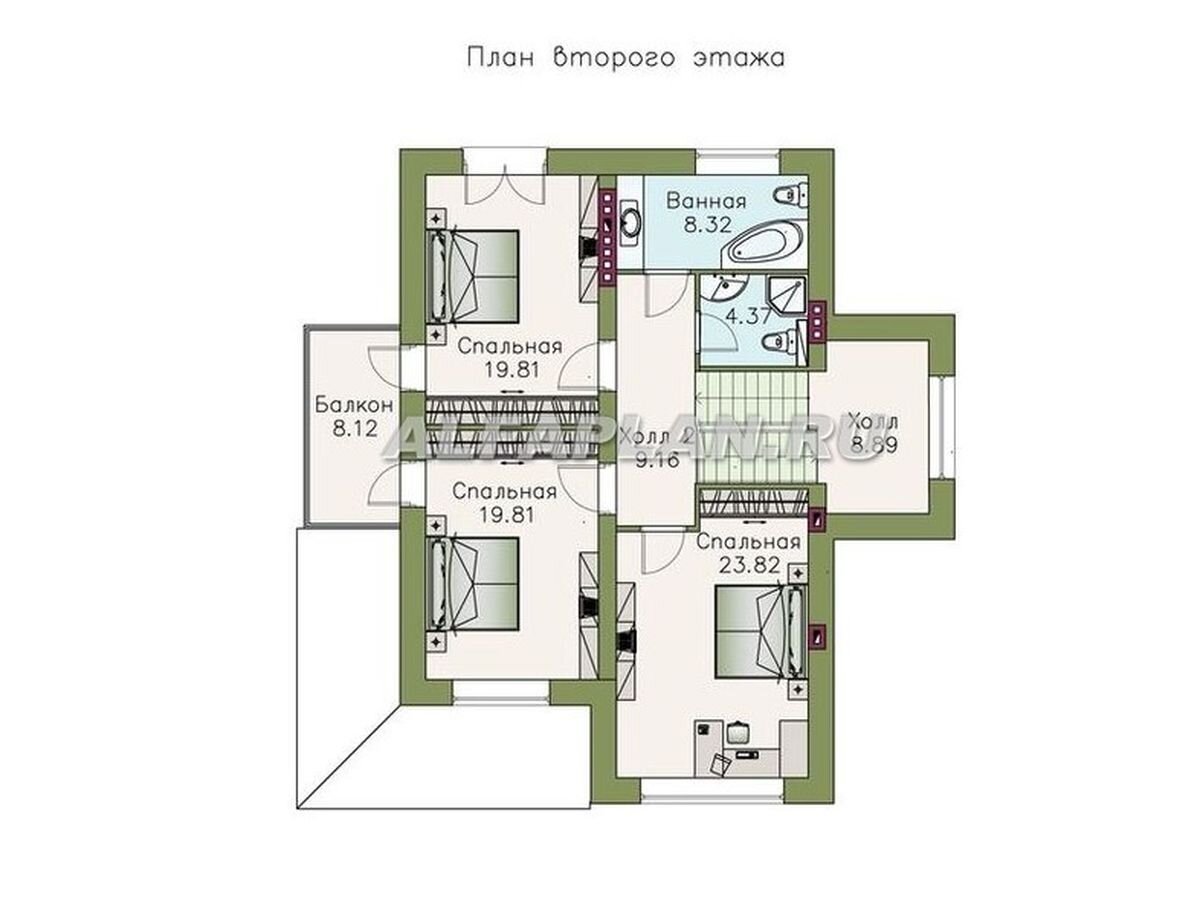 НА СЛАЙД ШОУ 3 ФОТО: Планировка дома по проекту "Светлые времена" 394А