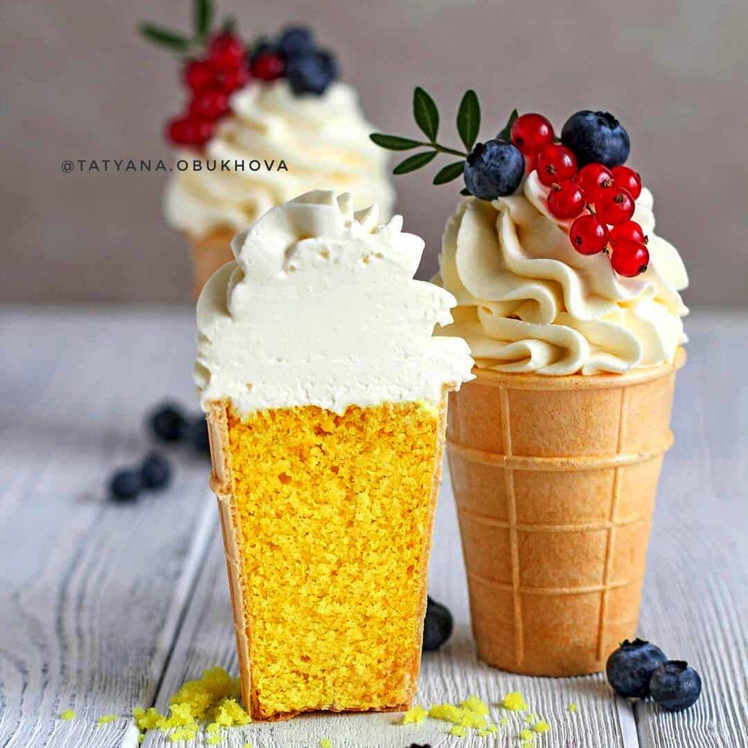 Капкейки в стаканчиках из под мороженого