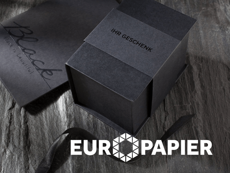 Бумага Eco Black – новинка в ассортименте Европапир. Разработана для изготовления премиальной упаковки.