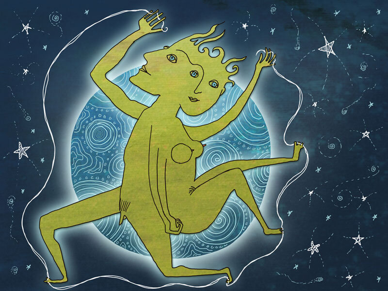 Иллюстрация к мифу о половинках из мюзикла "Хэдвиг и злосчастный дюйм"