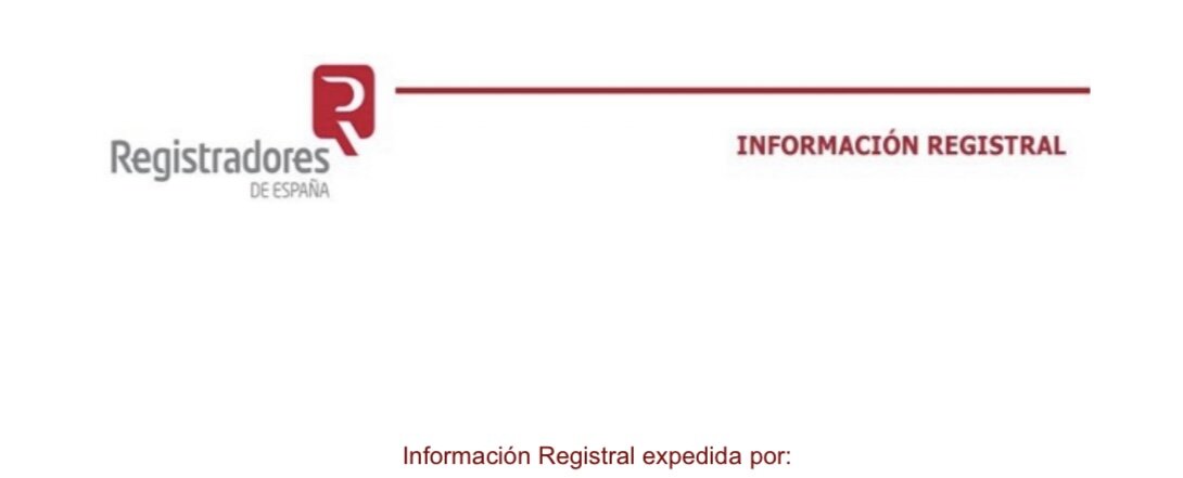 Верхняя часть первого листа выписки Nota Simple.