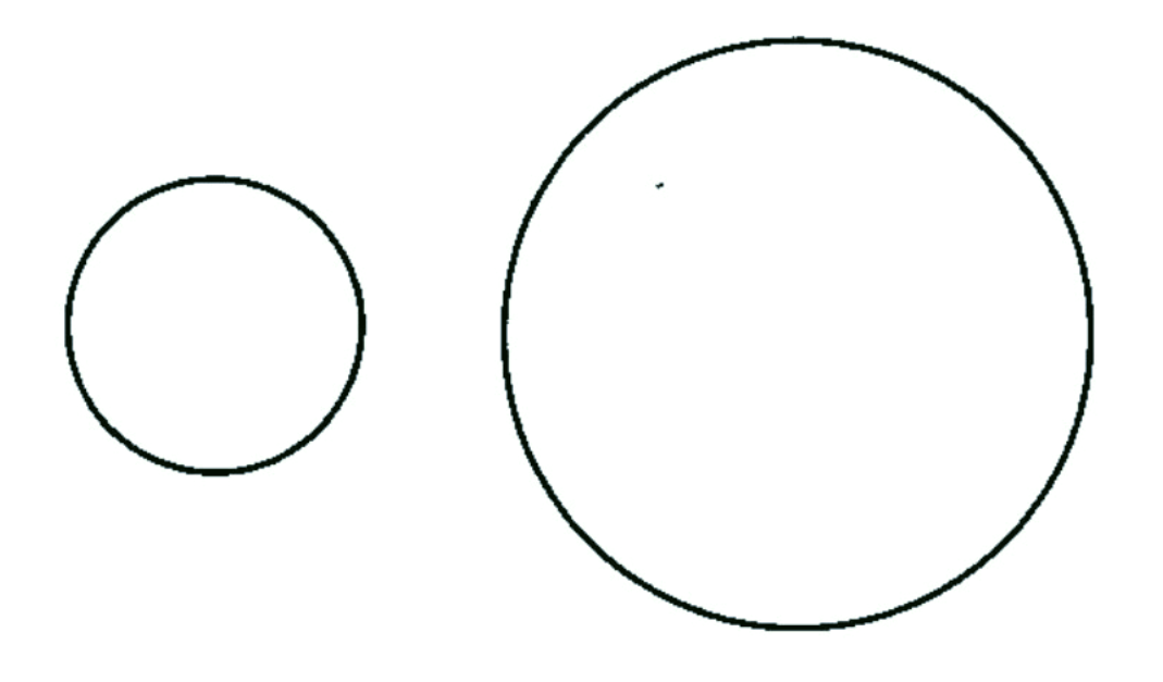 На каком рисунке больше кругов. Круги большие и маленькие. Большой и маленький Крег. Трафарет кругов разного размера. Большой иммаленький круг.