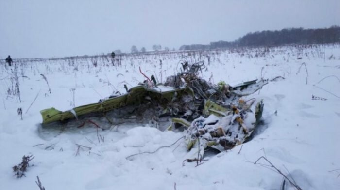 место крушения Ан-148 в Раменском районе Подмосковья