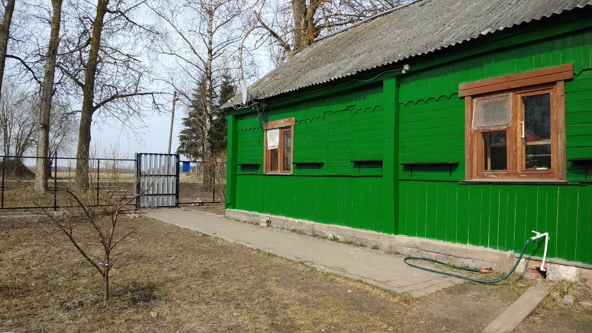 Это наш дом. И в этом сезоне у нас эксперимент - полки для клубники и цветов на южной стороне дома.
