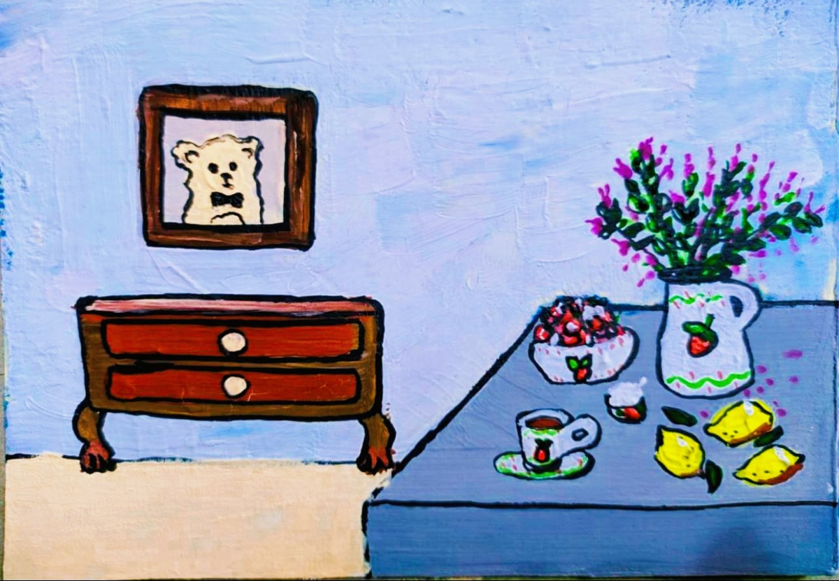 Нарисовала домик Мистера Флаффи.