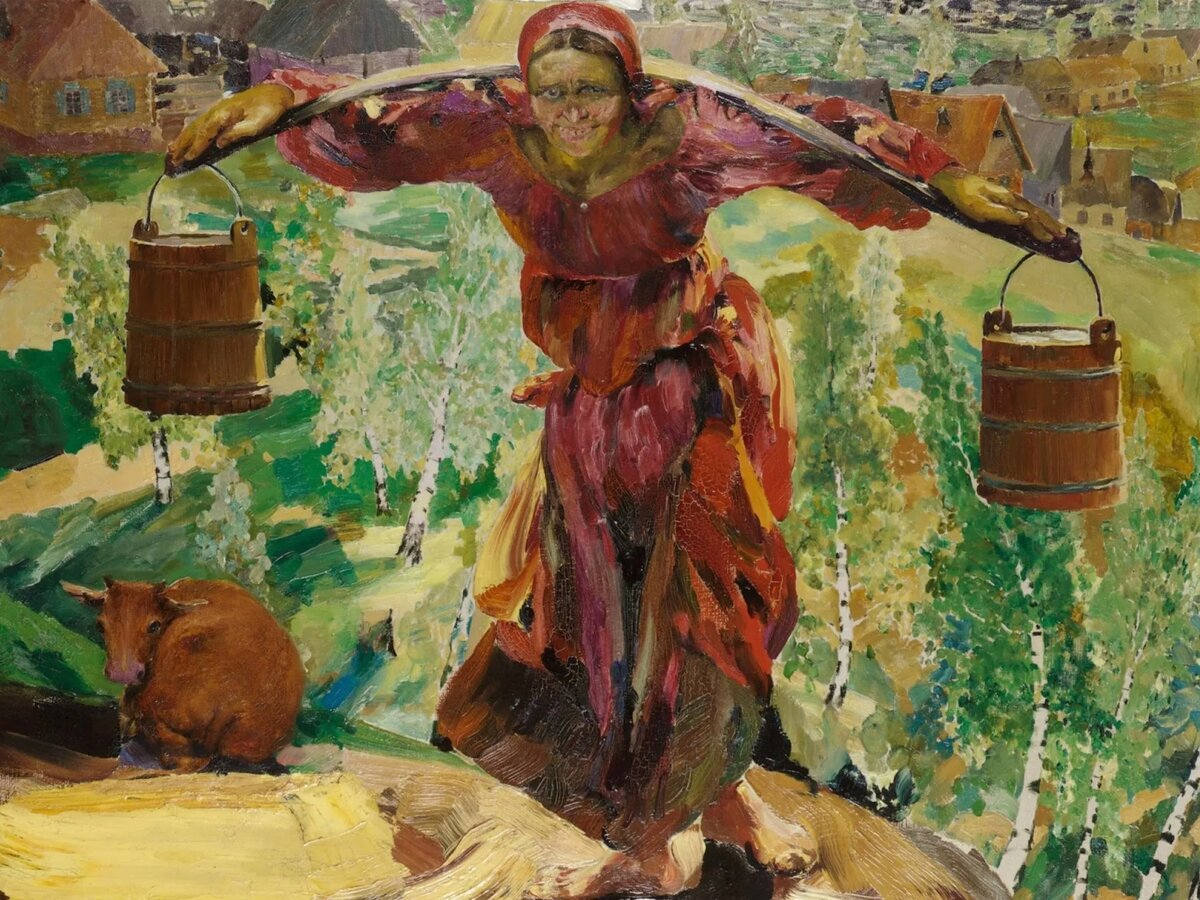ФИЛИПП МАЛЯВИН. БАБА, НЕСУЩАЯ ВОДУ (ФРАГМЕНТ). НАЧАЛО XX ВЕКА. ЧАСТНОЕ СОБРАНИЕ