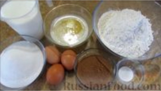 Для приготовления шоколадных маффинов необходимы продукты, которые наверняка есть у вас дома. Подготовим и начнем.