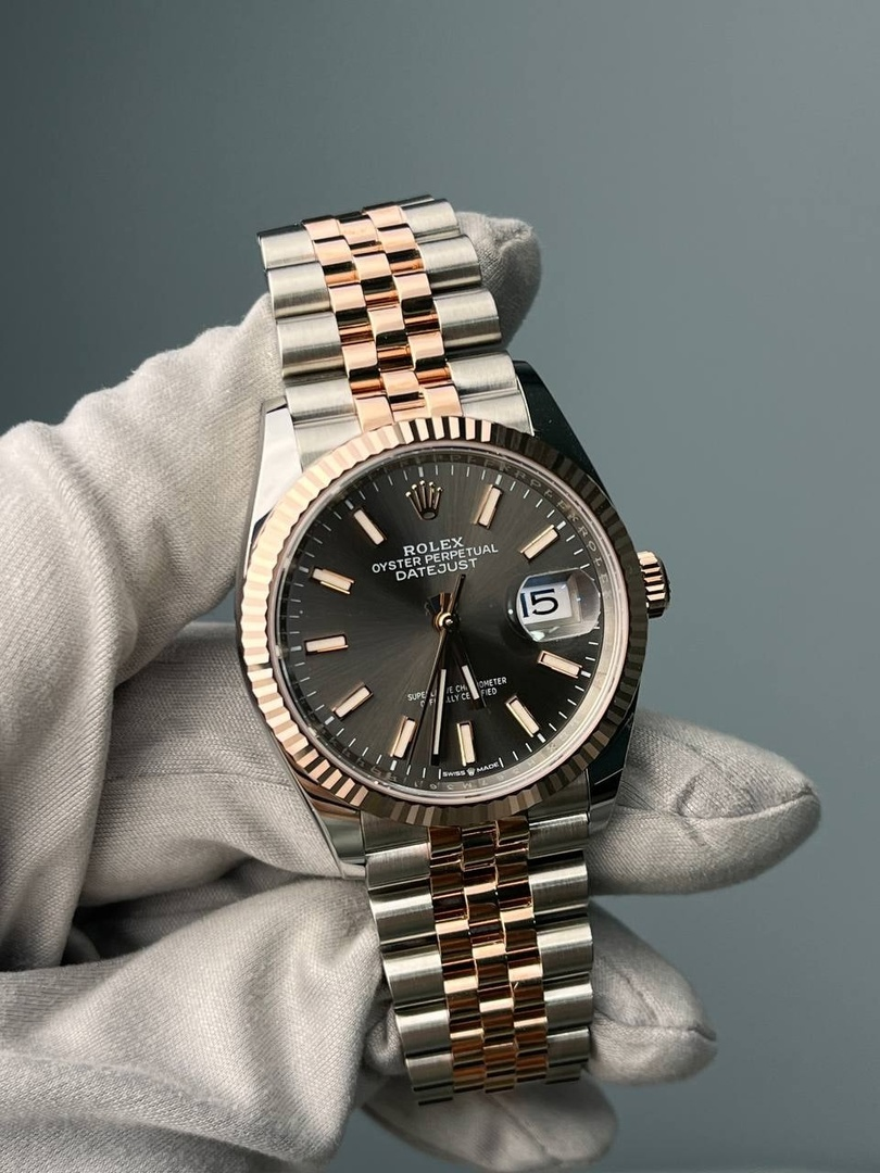 ROLEX DATEJUST 36 MM STEEL AND EVEROSE GOLD SLATE DIAL 126231