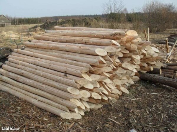 Заготовки для деревянных столбов.