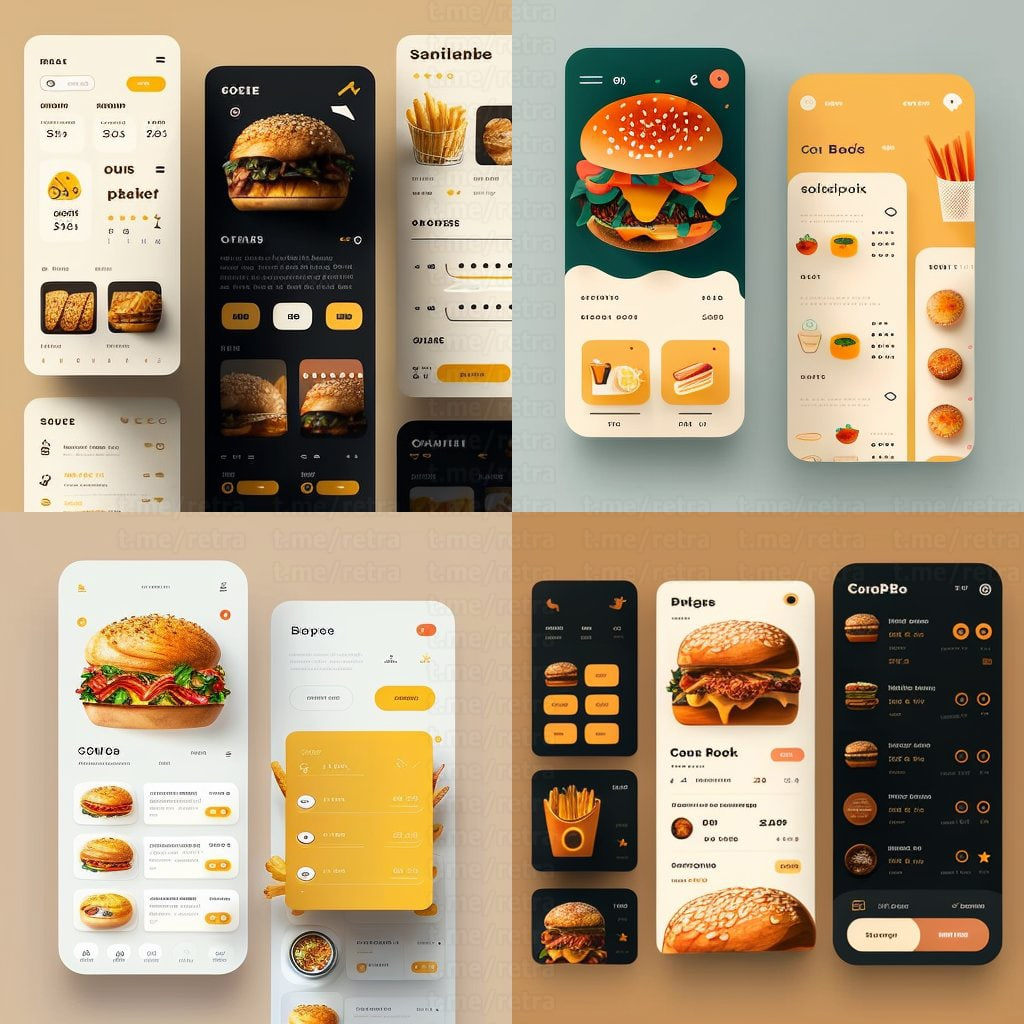 Интерфейсы, сгенерированные Midjourney