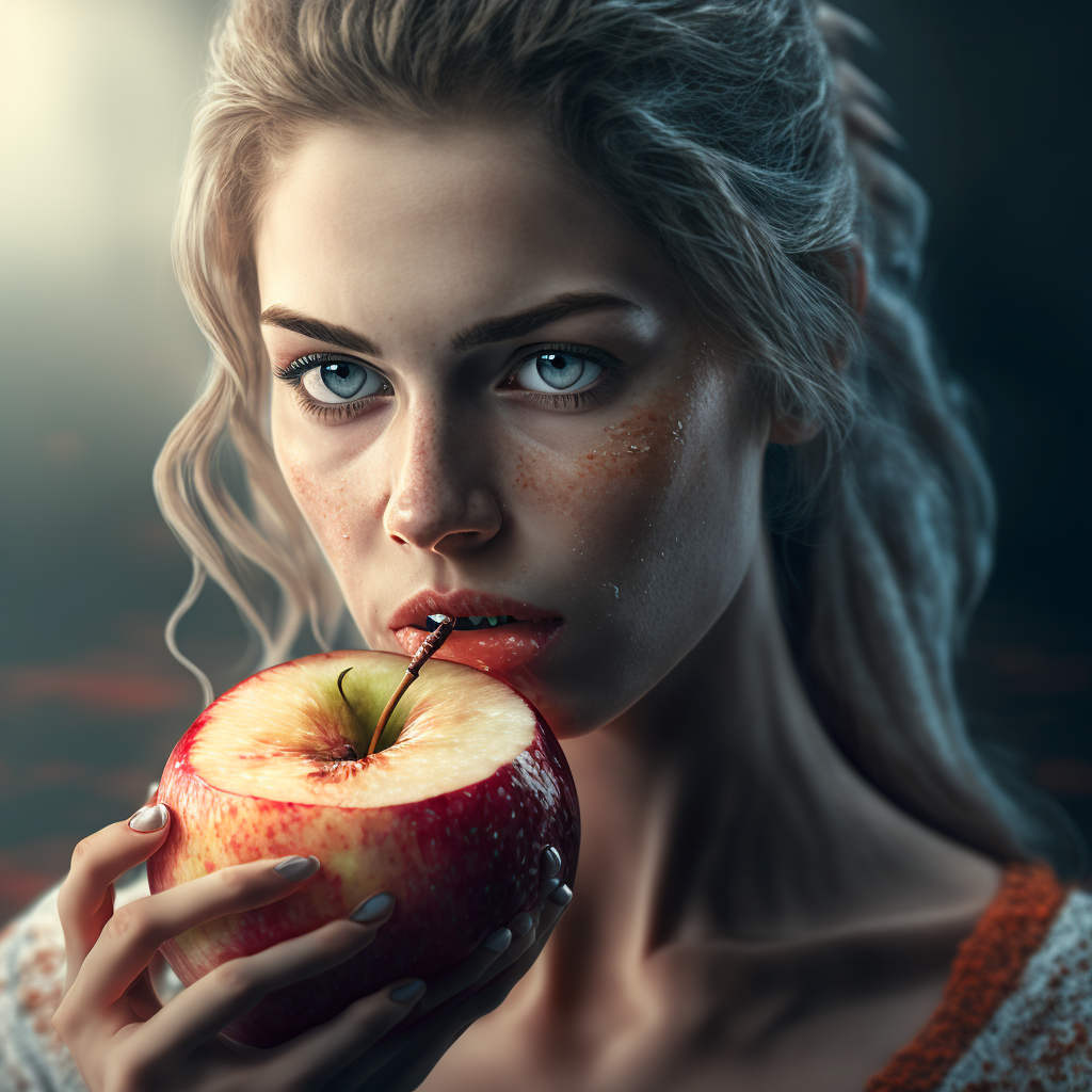 Запрос: &quot;woman_eating_apple_High_resolution_digital&quot;. 