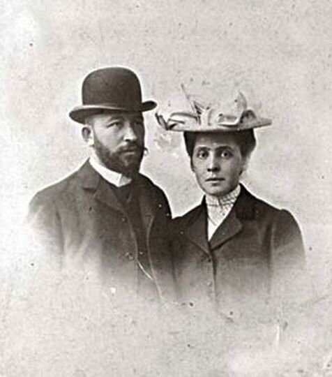 Вера Саввишна и Александр Дмитриевич Самарины, 1903 год. Италия, Рим, свадебное путешествие. 
