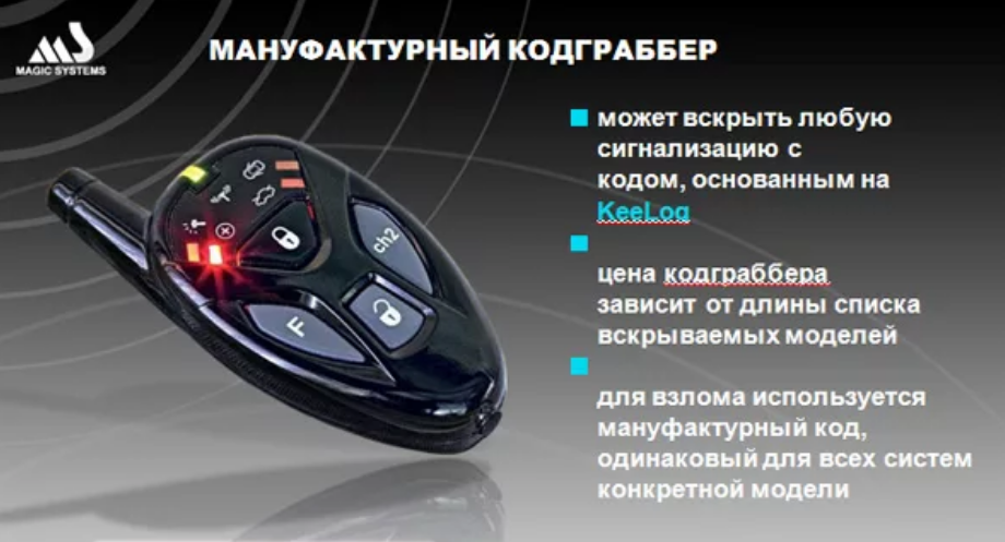 выпуск средств взлома охранных систем и сигнализаций