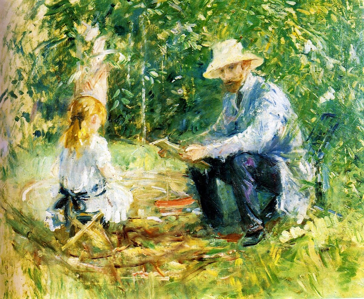 Берта Моризо, «Эжен Мане и его дочь в саду»,1883