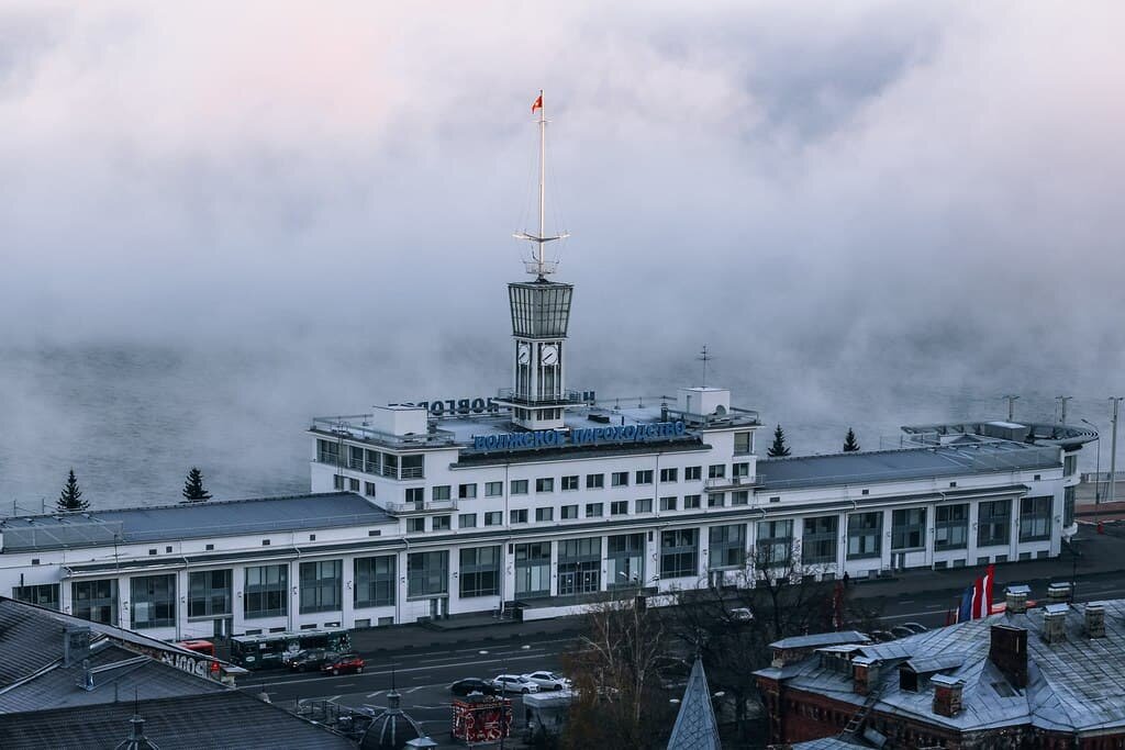 Quay in Nizhni Novgorod stock image. Image of evening - 70472809