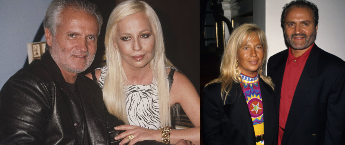 Симпатичная девушка Донателла с братом Джанни Версаче.