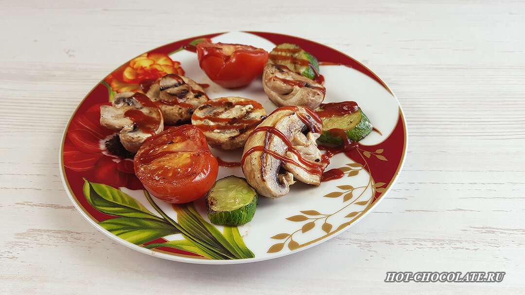 Шампиньоны на гриле
