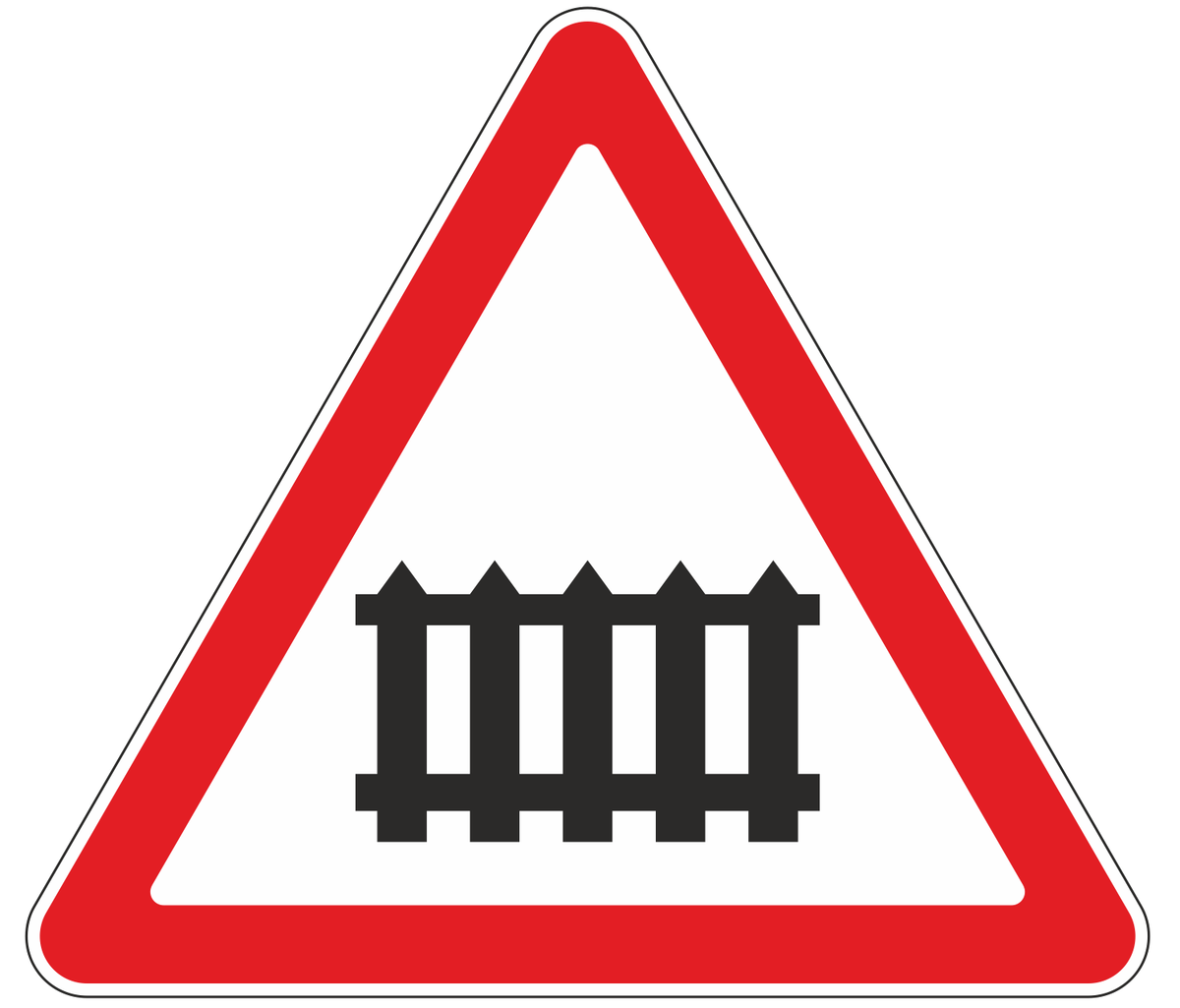 Знак 1.1 Железнодорожный переезд со шлагбаумом. Картинка из свободных источников, сервис Яндекс Картинки.