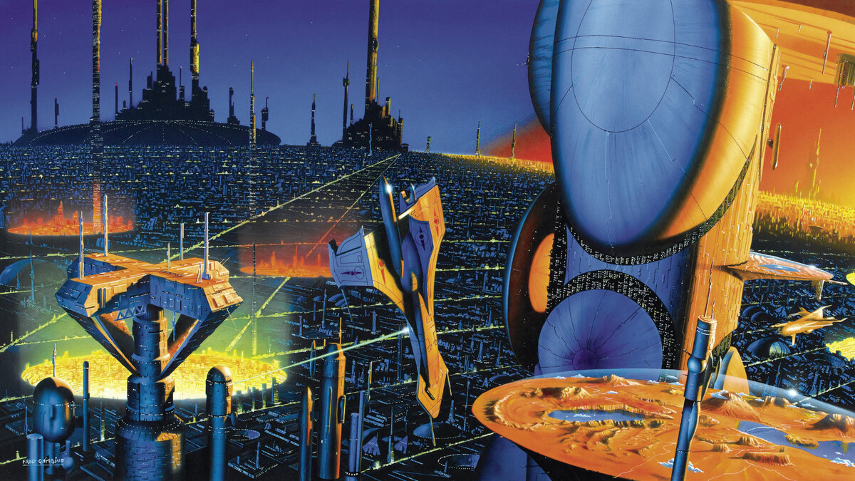 Одно из клише, рождённых Азимовым - гигантский город-планета, центр галактической империи. Трентор - отец Коруссанта из "Звёздных войн" и многих подобных