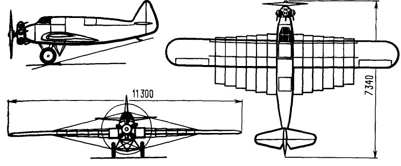 Схема самолета РК (ЛИГ-7).
