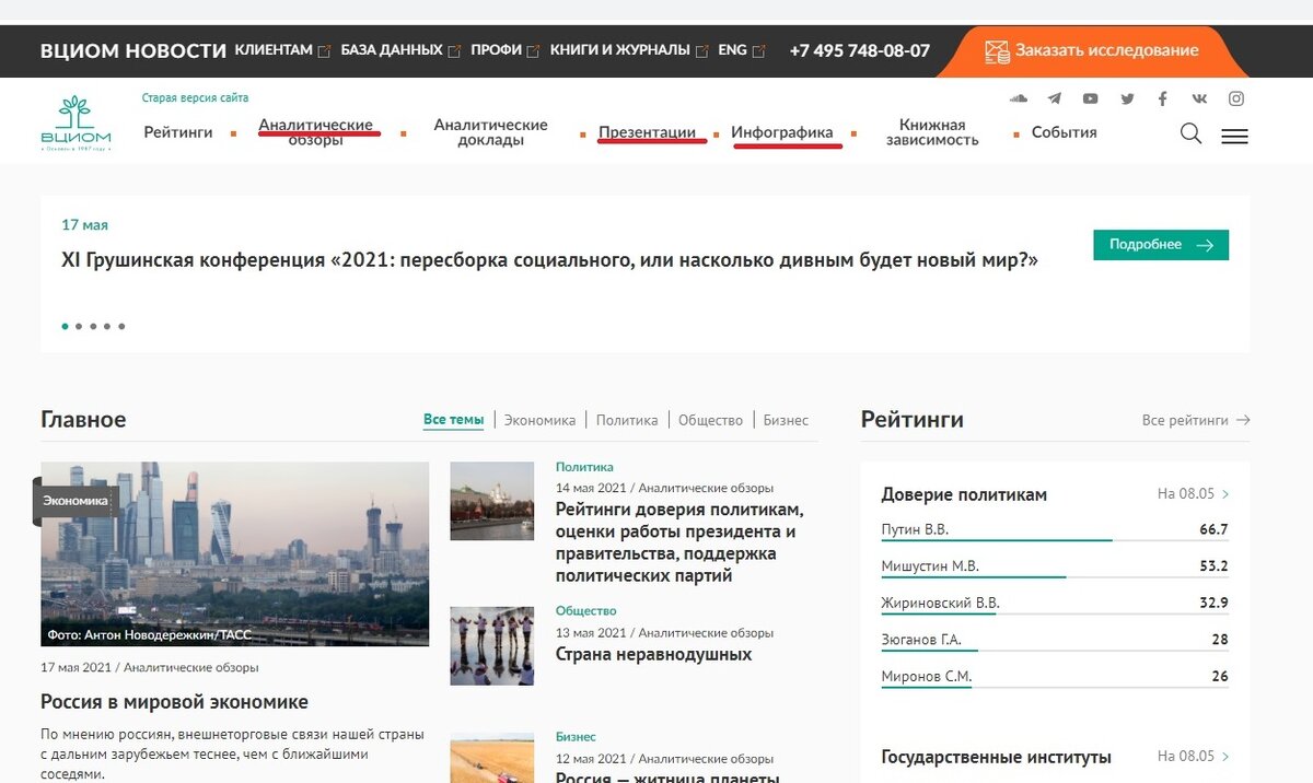 Изображение сайта ВЦИОМ