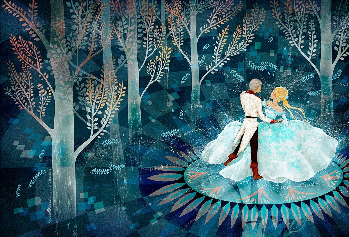 Иллюстрация Ольги Тюриной к сказке "Золушка" Шарля Перро. 