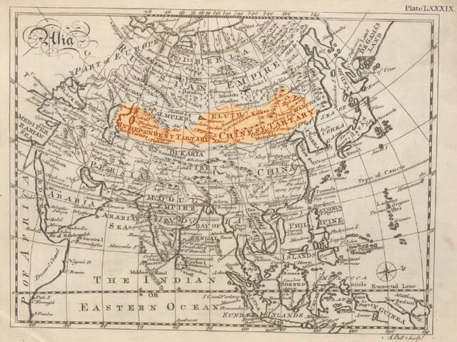 Капта Азии, энциклопедия "Британика", 1771