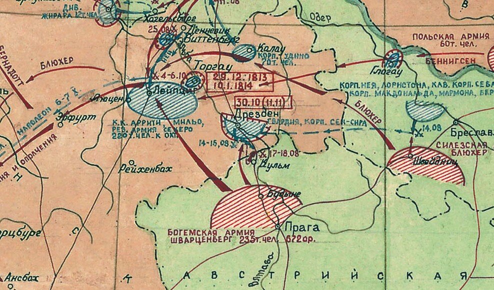 Театр военных действий 1813 года близ Дрездена.