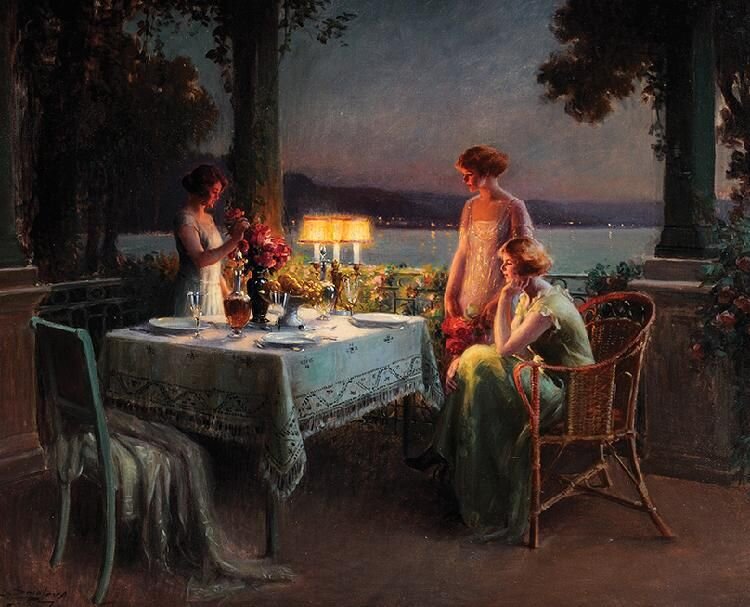 Delphin Enjolras (1857 - 1945 Франция) "Вечерний коктейль" изображение из свободного доступа в yandex.ru