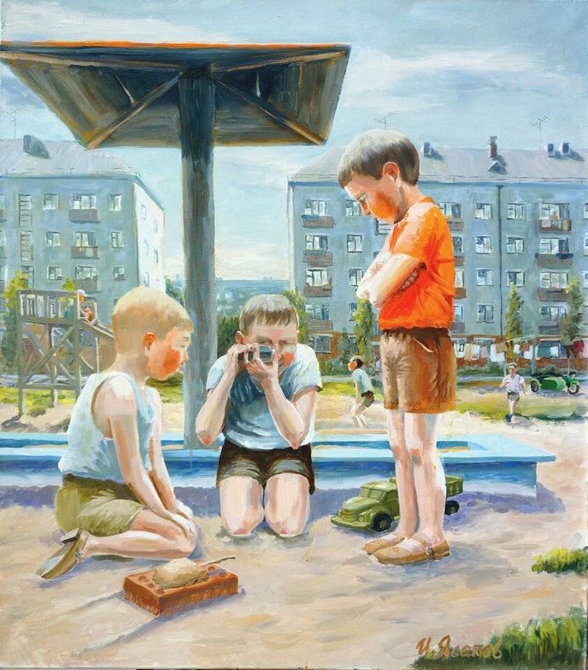 Игорь Ясаков "Майский жук в спичечном коробке" 80х70 хм 2017 г 