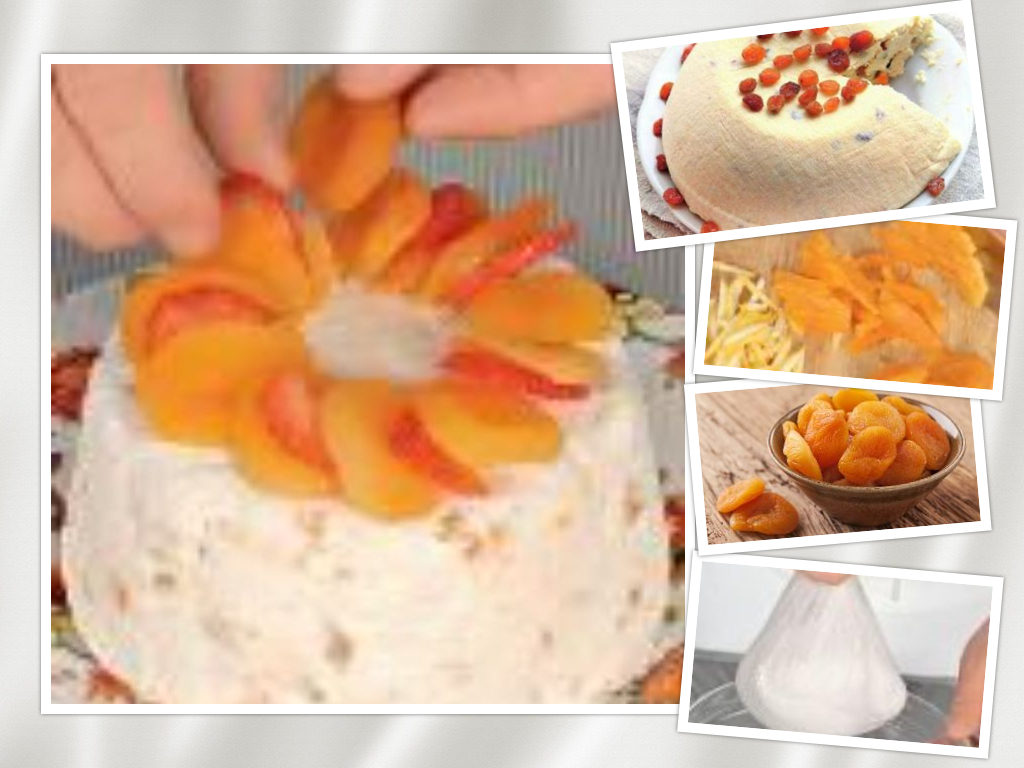 Рецепт творожной пасхи с курагой и мёдом