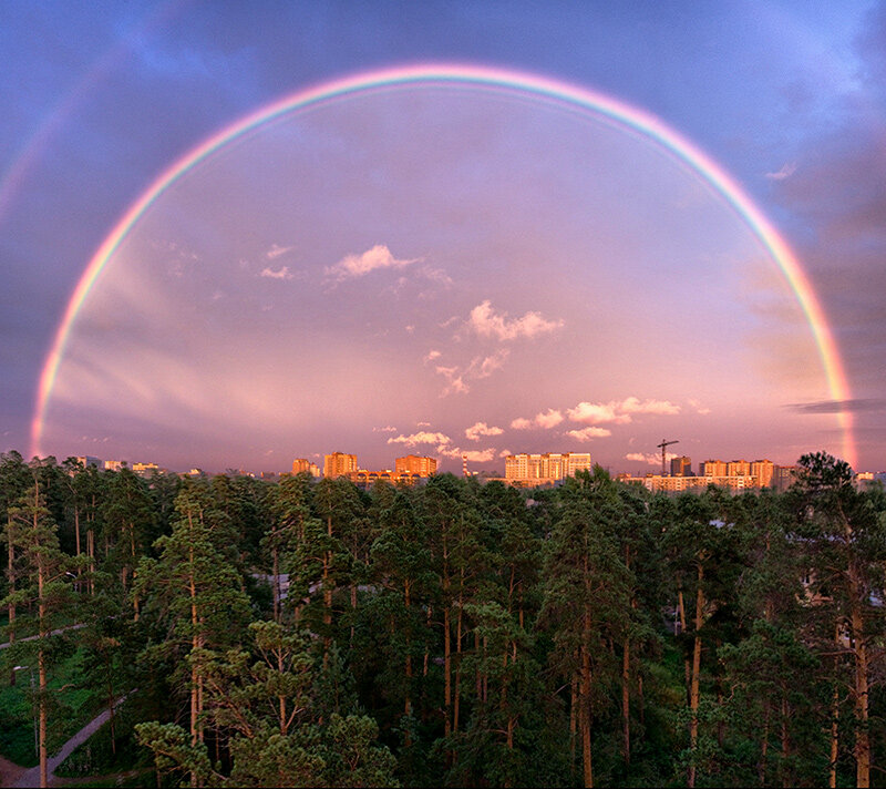 Фотографии радуги с самолета