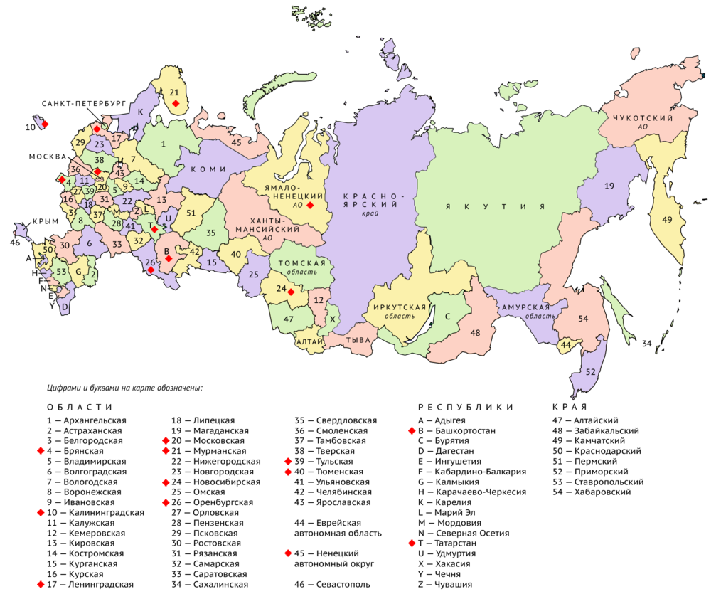 Территориальное место. Карта субъектов Российской Федерации. Карта РФ С субъектами Федерации. Политическая карта России субъекты Федерации. Субъекты РФ на карте России с названиями.