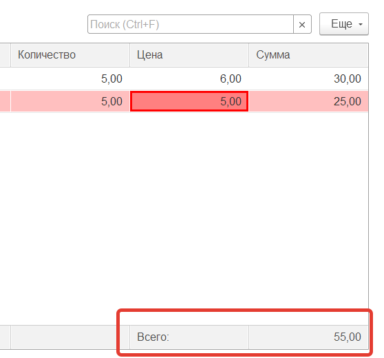 Рисунок 1 - Подвал табличной части