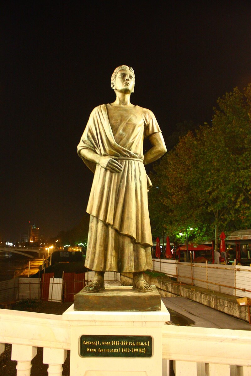 King Archelaus I of Macedon (413-399 BC) Skopje, Macedonia
Источник: commons.wikimedia.org, Darko Nikolovski, CC BY-SA 3.0